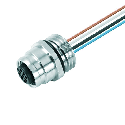 WEI SAIE-M12B-5-0.5U-M16 Einbaustecker, M12, Buchse, gerade,