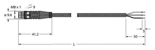 TURC PSG3M-5/TXL Sensor-/Aktorltg. PUR 3 adrig 5M M8 ST 3pol. ger