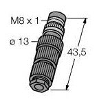 TURC HS 5131-0 M8 x 1 / D 8 mm Rundsteckverbinder Konfektion