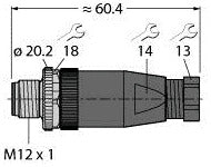 TURC BS8141-0 M12 x 1 Rundsteckverbinder Konfektionierbarer