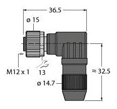 TURC HA8241-0 M12 x 1 Rundsteckverbinder Konfektionierbare K