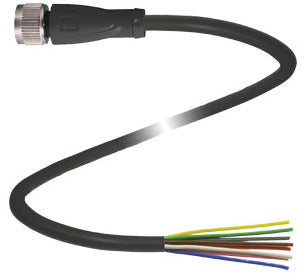 PF V19-G-BK5M-PUR-U Kabeldose, M12, 8-polig, PUR-Kabel Polzahl: 8 PUR 5m Adern: