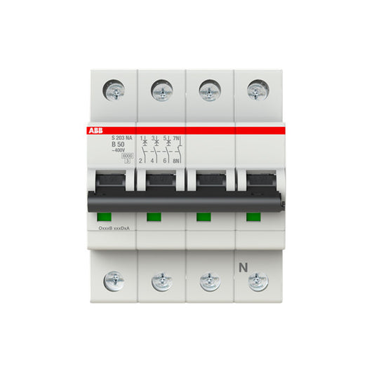 ABB S203-B50NA Sicherungsautomat B-Char.,6kA,50A,3P,+NA