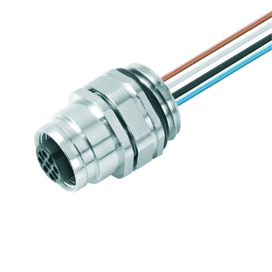 WEI SAIE-M12B-4-0.5U-FP-M16 Einbaustecker, M12, Buchse, gera