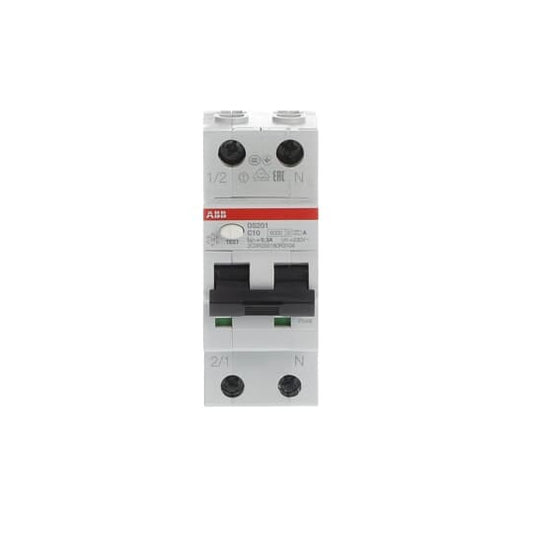 ABB DS201A-C10/0 A300 FI/LS-Schalter 6kA 1P+N Typ A C 10A 300mA 2CSR255180R3104