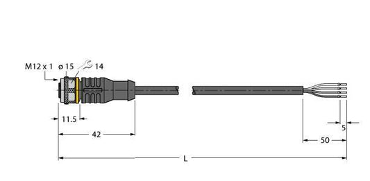 TURC RKC4.441T-5/TEB Aktuator- und Sensorleitung PVC Anschlussleitung