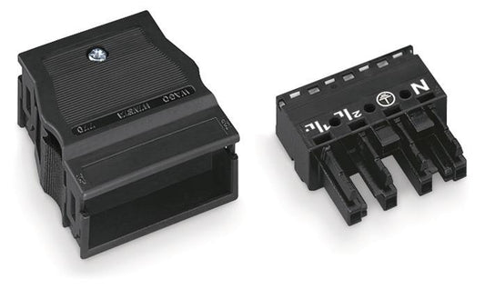 WAGO 770-104 Buchse 4-polig schwarz 2x0,5-4qmm RM 10mm