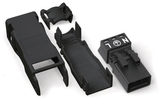 WAGO 890-113 Stecker 3p sw 1,5qmm mit Zugentlastungsgehäuse