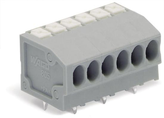 WAGO 805-312 Klemmenleiste mit Betätigungsdrückern 12-polig Rastermaß 3,5 mm gra