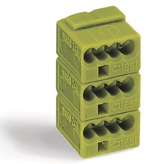 WAGO 243-743 Buchsenklemmleiste 3pol. hellgrün Rastmass 5,75mm