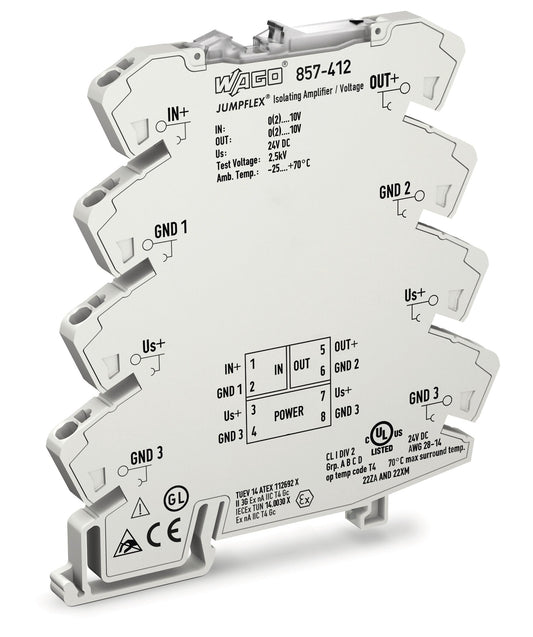 WAGO 857-412 Trennverstärker 24VDC fest eingestellt f.Spannu