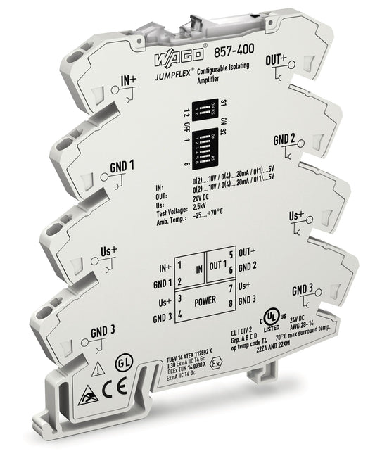 WAGO 857-400 Trennverstärker konfigurierbar per DIP-Schalter