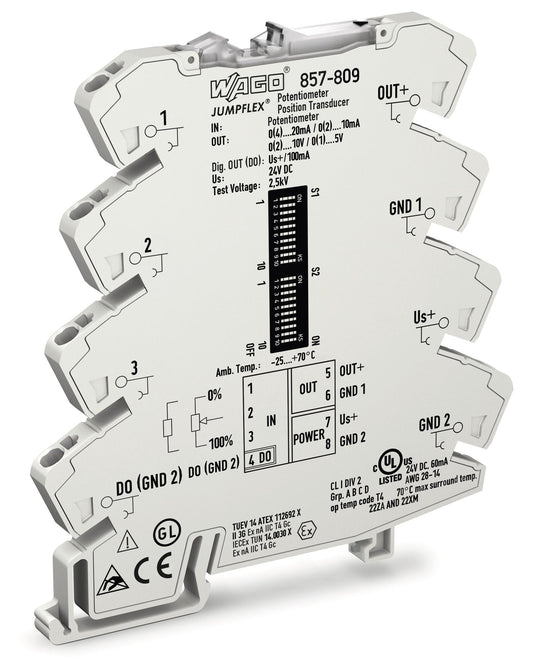 WAGO 857-809 JUMPFLEX®-Messumformer Potipositionsmessumformer lichtgrau