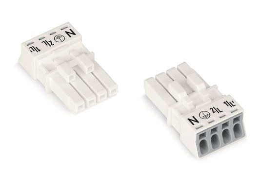 WAGO 890-224 Buchse ohne Zugentlastungsgehäuse 4-polig weiß