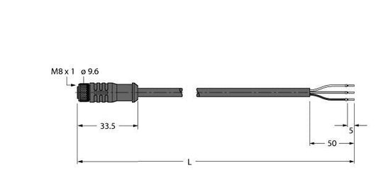 TURC HT-SKP3-10/S2430 Industrielle Sensorleitung - PTFE- Kabelmantel