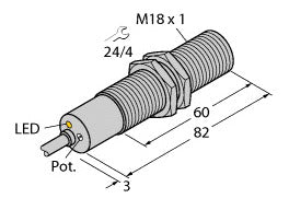 TURC FCS-M18-LIX Strömungssensor Eintauchsensor mit integrierter Auswerteelektro
