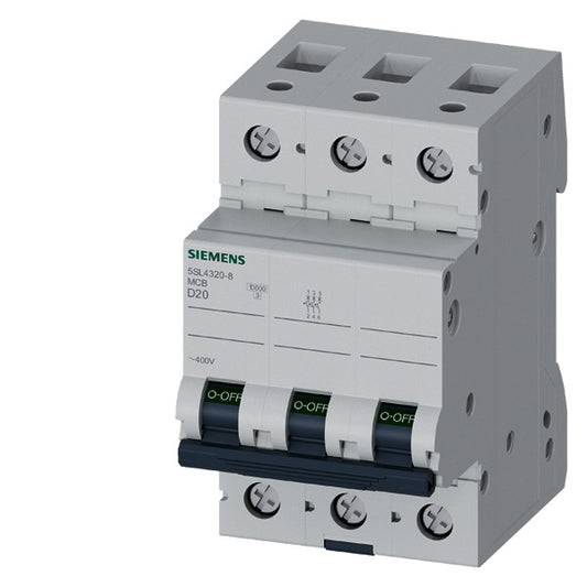 SIEM 5SL4320-8 Leitungsschutzschalter 400V 10KA, 3Polig, D, 20A