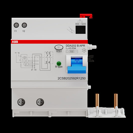 ABB DDA202BAPR-25/0 FI-Block f.S202 2P allstromsens.25A 30mA
