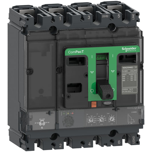 SE C16N42D100 Kompaktleistungsschalter ComPacT NSX160N mit Micrologic 2.2 4P4D 3