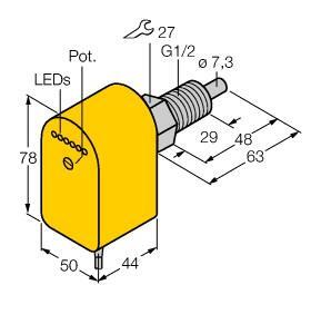 TURC FCS-GL1/2A4P-VRX/24VDC 5M Strömungssensor Eintauchsensor mit integrierter A