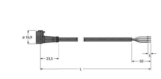 TURC PKW4Z-2/TEL Aktuator- und Sensorleitung / PVC Anschlussleitung