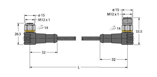 TURC WKCV5T-5-WSCV5T/TFW Aktuator- und Sensorleitung / PP-EPDM, Verbindungsleitu