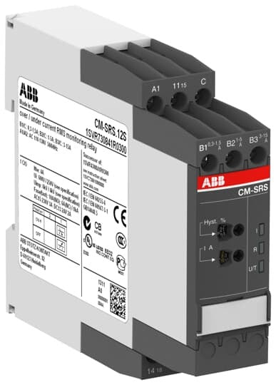 ABB CM-SRS.11P Stromüberwachungsrelais 1We, B-C=3mA-1A RMS, 110-130VAC CM-SRS.11