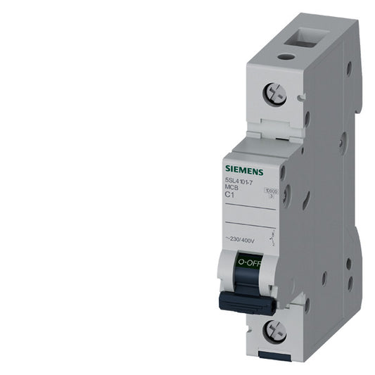 SIEM 5SL4101-7 Leitungsschutzschalter 230/400V 10KA, 1Polig, C, 1A