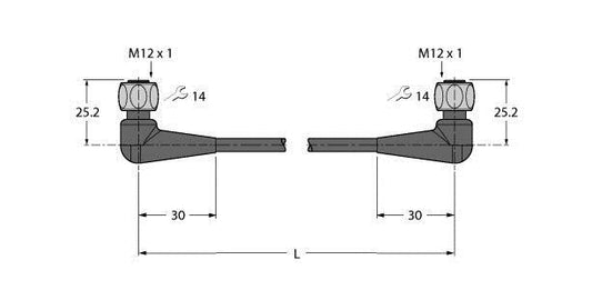 TURC WKH4.4-P7X2-2-WKH4.4-P7X2/TFE Food & Beverage hygienic / PVC, Verbindungsle