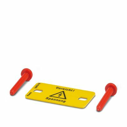 PHO WS 4-10 Warnschild 4 Klemmen Raster 10mm