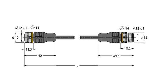 TURC RKC8T-0,3-RSC8T/TXL Aktuator- und Sensorleitung PUR Verbindungsleitung