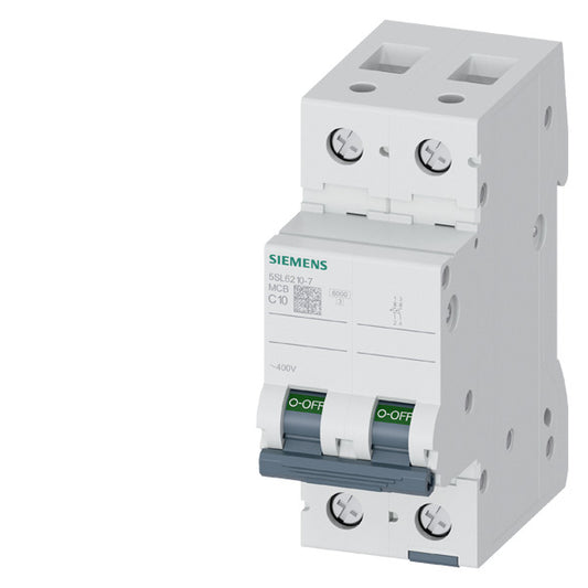 SIEM 5SL6210-7 Leitungsschutzschalter 400V 6kA, 2pol. C, 10A