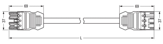 WAGO 771-9994/005-103 Verbindungsleitung Buchse-Stecker 4-polig, grau