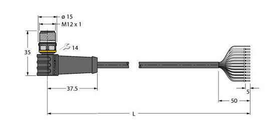 TURC WSS12T-2/TEL Aktuator- und Sensorleitung PVC Anschlussleitung