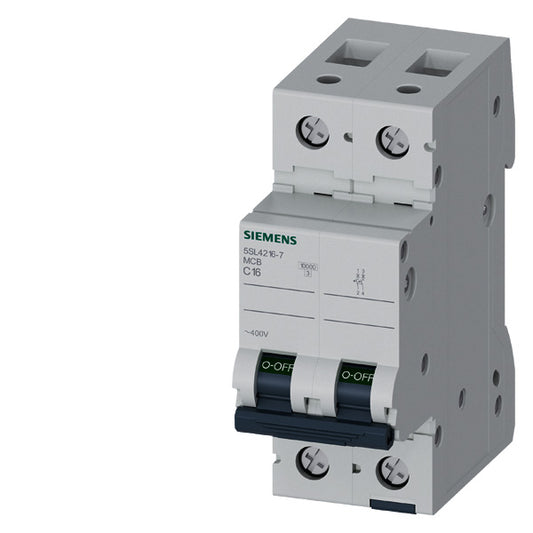 SIEM 5SL4216-7 Leitungsschutzschalter 400V 10KA, 2Polig, C, 16A