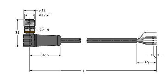 TURC WSS4.5T-10/TEL Aktuator- und Sensorleitung PVC Anschlussleitung