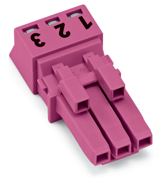 WAGO 890-283 Buchse ohne Zugentlastungsgehäuse 3-polig 0,25 - 1,5 qmm pink