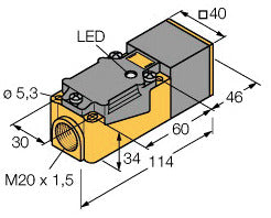 TURC BI15-CP40-Y1X/S97 Induktiver Sensor mit erweitertem Temperaturbereich KEMA