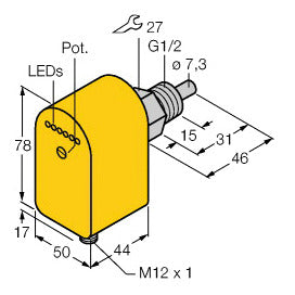 TURC FCS-G1/2A4P-AP8X-H1141 Strömungssensor Eintauchsensor mit integrierter Ausw