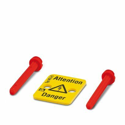 PHO WS 3-5 Warnschild 3 Klemmen Raster 5mm