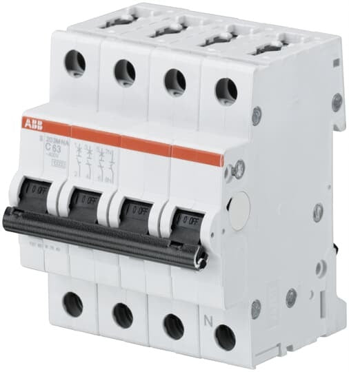 ABB S203M-C63NA Sicherungsautomat C-Char.,10kA,63A,3P,+N A