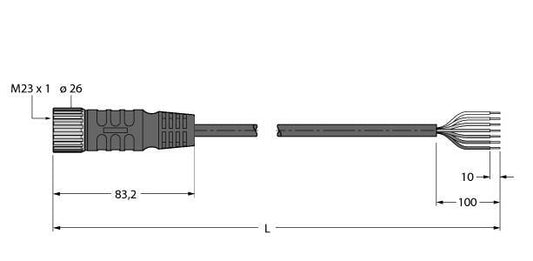 TURC CKCM12-7-10/TXL Zuleitung für Mehrfach Passivverteiler / PUR, Anschlussleit