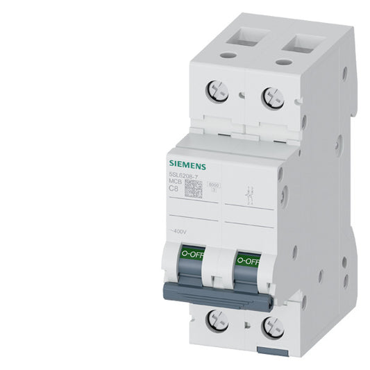 SIEM 5SL6208-7 Leitungsschutzschalter 400V 6kA, 2pol. C, 8A