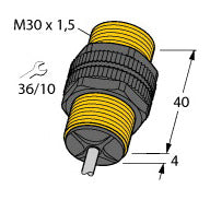 TURC BI10-P30-Y1/S100 Induktiver Sensor mit erweitertem Temperaturbereich KEMA 0