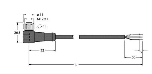 TURC WKCV4T-10/TFW Aktuator- und Sensorleitung / PP-EPDM, Anschlussleitung