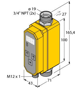 TURC FTCI-N3/4D19A4P-2LIX-H1140/D224 Durchflussmesser Inline-Sensor mit integrie