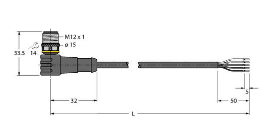 TURC WSC4.5T-5/TXY Aktuator- und Sensorleitung / PUR Anschlussleitung