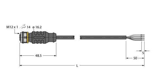 TURC RKC4.4T-P7X3.2-10/TXL320 Aktuator- und Sensorleitung PUR Anschlussleitung