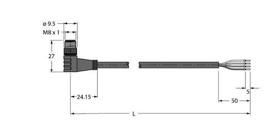 TURC HT-SWSP4-10/S2430 Industrielle Sensorleitung - PTFE- Kabelmantel