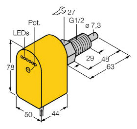 TURC FCS-GL1/2A4P-VRX/230VAC Strömungssensor Eintauchsensor mit integrierter Aus